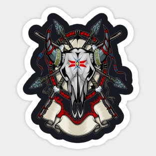 buffalo skull in indian tribe Sticker